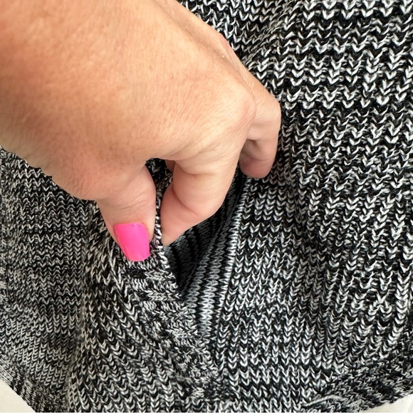 Style & Co Womens Cowl Neck with Buttons Curved Hem Sweater Black Grey Petite S - Picture 7 of 11